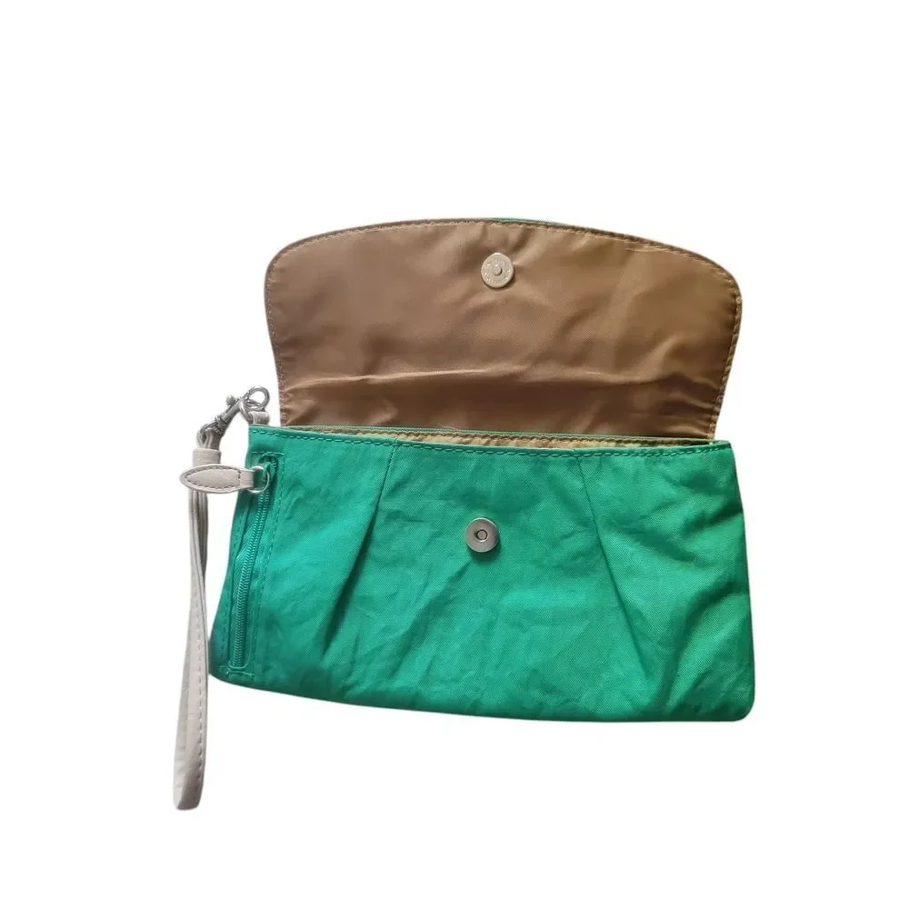 Multi Green Clutch with Wristlet and Textured Finish